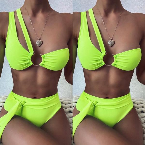 women's swimwear one shoulder bikini set keyhole 2021 high cut swimsuit female bathing suit hollow out women bathers beach, White;black
women's swimwear one shoulder bikini set keyhole 2021 high cut swimsuit female bathing suit hollow out women bathers beach, White;black