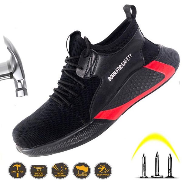 boots men's steel toe work safety shoes breathable summer men indestructible lightweight puncture-proof sneakers, Black
boots men's steel toe work safety shoes breathable summer men indestructible lightweight puncture-proof sneakers, Black