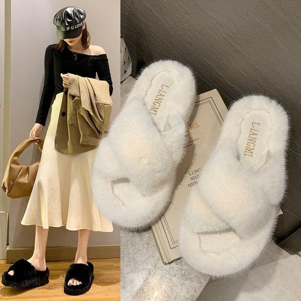 slippers shoes woman 2021 plush for adults pantofle platform low fur massage basic fabric rubber autumn hoof heels slides, Black
slippers shoes woman 2021 plush for adults pantofle platform low fur massage basic fabric rubber autumn hoof heels slides, Black