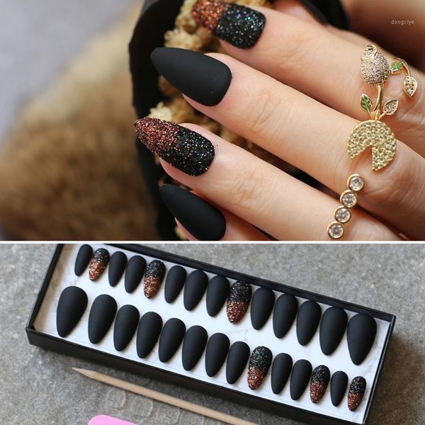 black box glitter powder stiletto matte fake nails ruby red gradient wedding false blue 28pcs full set1, Red;gold
black box glitter powder stiletto matte fake nails ruby red gradient wedding false blue 28pcs full set1, Red;gold