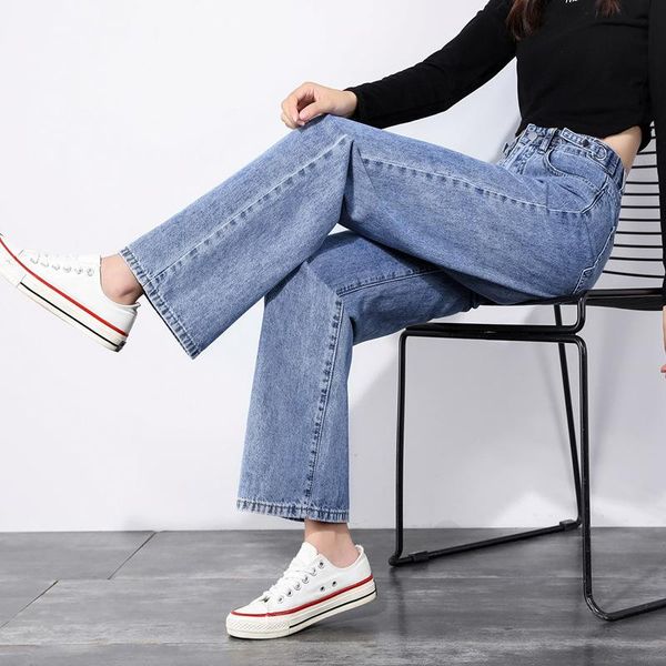 women's jeans straight-leg plus size high-waisted wide-leg retro streetwear full-length pants spring and summer, Blue
women's jeans straight-leg plus size high-waisted wide-leg retro streetwear full-length pants spring and summer, Blue