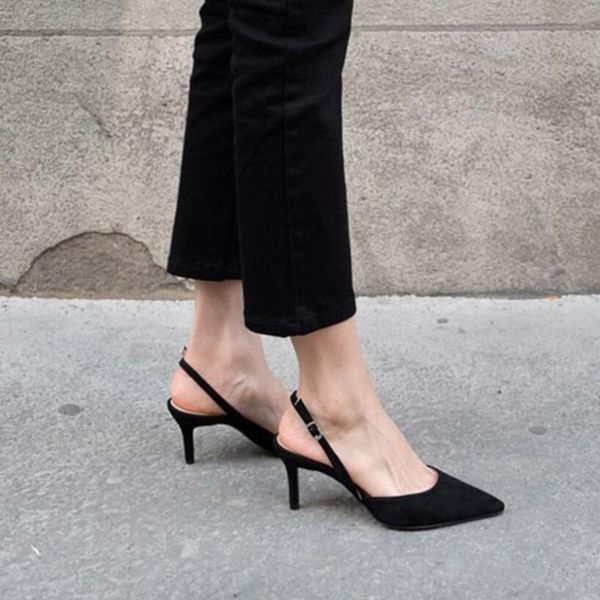 dress shoes elegant office lady high heels pointed toe slingbacks pumps brand designer cutout thin heel summer talon femme y914, Black
dress shoes elegant office lady high heels pointed toe slingbacks pumps brand designer cutout thin heel summer talon femme y914, Black