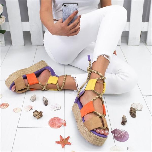 summer women lace up sandals gladiator mix color cross strappy espadrilles ladies shoes ankle strap platform beach, Black
summer women lace up sandals gladiator mix color cross strappy espadrilles ladies shoes ankle strap platform beach, Black