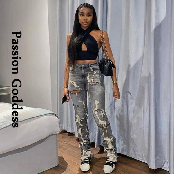 streetwear women distressed jeans vintage high waist printed straight pants feminina shredded denim long stacked pantalon women's, Blue
streetwear women distressed jeans vintage high waist printed straight pants feminina shredded denim long stacked pantalon women's, Blue