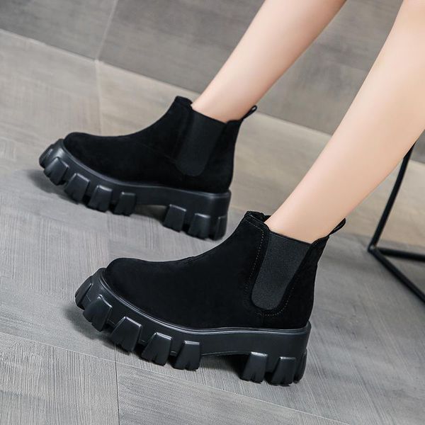 boots fashion women's set of feet spring autumn thick-soled casual round toe non-slip simplicity solid color, Black
boots fashion women's set of feet spring autumn thick-soled casual round toe non-slip simplicity solid color, Black