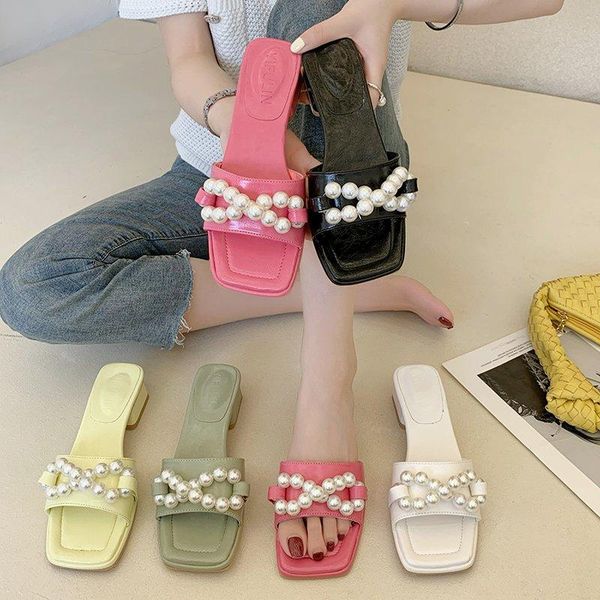 slippers mid heels ladies shoes slides summer slipper women woman square fashion solid leather pearl string bead mules, Black
slippers mid heels ladies shoes slides summer slipper women woman square fashion solid leather pearl string bead mules, Black