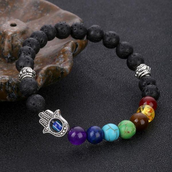 charm bracelets european and american fashion accessories 8mm seven chakra yoga volcanic rock palm bracelet, Golden;silver
charm bracelets european and american fashion accessories 8mm seven chakra yoga volcanic rock palm bracelet, Golden;silver