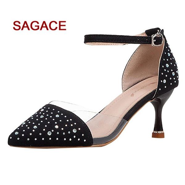 dress shoes women thin high heel pointed solid thick sandals casual buckle strap crystal summer transparent sexy, Black
dress shoes women thin high heel pointed solid thick sandals casual buckle strap crystal summer transparent sexy, Black