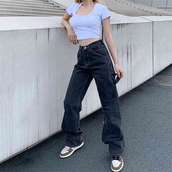 weekeep wide-leg straigh gray womens jeans high waist high street pants loose large pocket full length jeans women, Blue
weekeep wide-leg straigh gray womens jeans high waist high street pants loose large pocket full length jeans women, Blue