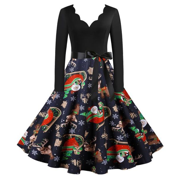 casual dresses big swing deer print vintage christmas dress women winter long sleeve v-neck back zipper year party midi, Black;gray
casual dresses big swing deer print vintage christmas dress women winter long sleeve v-neck back zipper year party midi, Black;gray