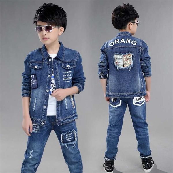 fashion teenage boys denim clothes set autumn children jeans coat and pants baby cotton sport suits 10 12 years 211104, White
fashion teenage boys denim clothes set autumn children jeans coat and pants baby cotton sport suits 10 12 years 211104, White
