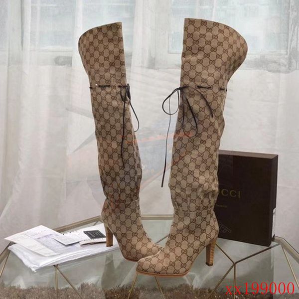 designer women boots genuine leather red beige canvas over the knee boot's zipper laces fashion luxury high heel womens brand casual sh, Black
designer women boots genuine leather red beige canvas over the knee boot's zipper laces fashion luxury high heel womens brand casual sh, Black