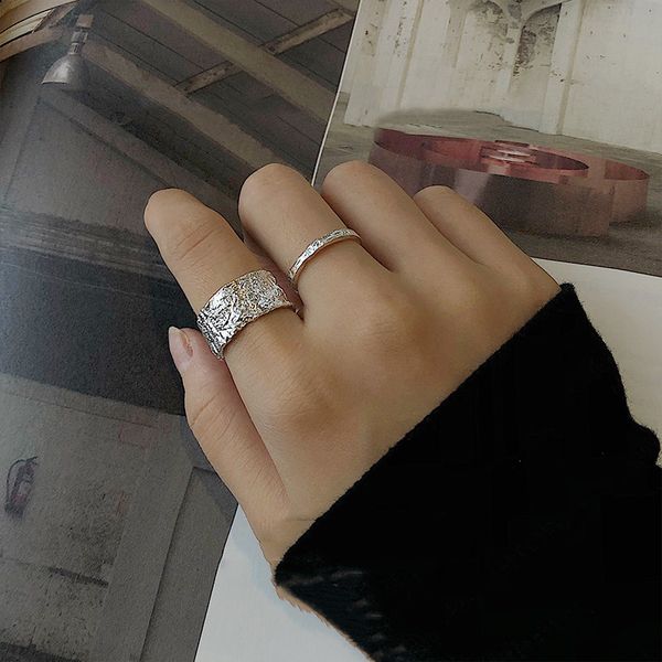 925 sterling silver cold style ring high-end temperament neutral net red with irregular tin foil pattern jewelry accessories
925 sterling silver cold style ring high-end temperament neutral net red with irregular tin foil pattern jewelry accessories
