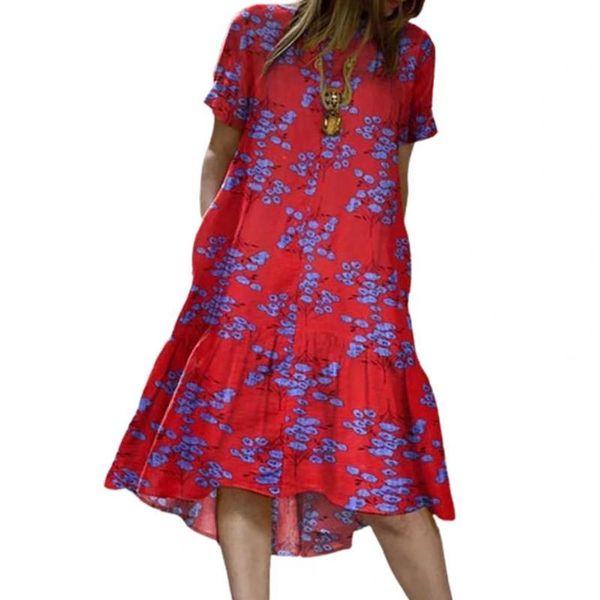 casual dresses 2021 women summer short sleeve beach dress floral print skin-friendly ruffle hem o neck high waistmidi beachwear, Black;gray
casual dresses 2021 women summer short sleeve beach dress floral print skin-friendly ruffle hem o neck high waistmidi beachwear, Black;gray