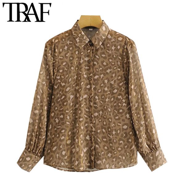 traf women fashion semi-sheer metallic thread leopard blouses vintage long sleeve button-up female shirts chic 210415, White
traf women fashion semi-sheer metallic thread leopard blouses vintage long sleeve button-up female shirts chic 210415, White
