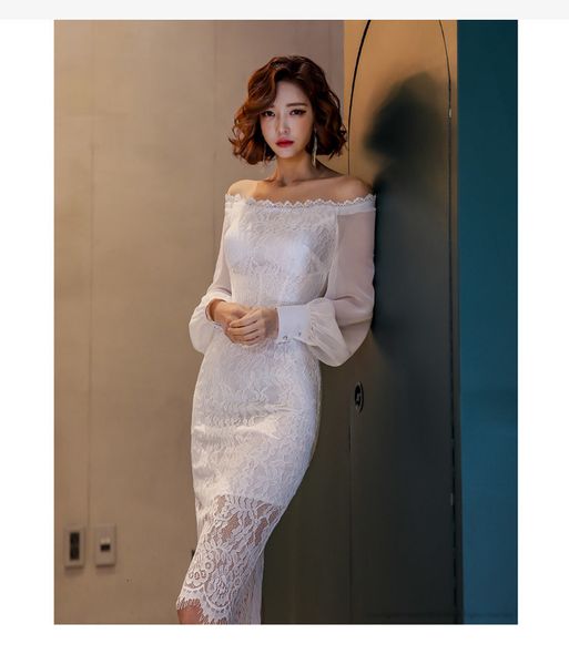 casual dresses lace women summer long sleeve white elegant party off shoulder for pencil vestidos r2cp, Black;gray
casual dresses lace women summer long sleeve white elegant party off shoulder for pencil vestidos r2cp, Black;gray