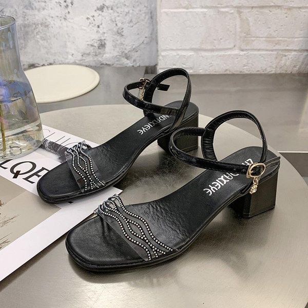 dress shoes summer transparent rhinestone high heel sandals fashion womens open toe cross braided word buckle hollow, Black
dress shoes summer transparent rhinestone high heel sandals fashion womens open toe cross braided word buckle hollow, Black