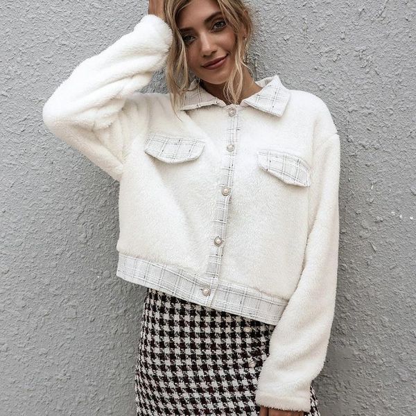 women's jackets womens chic pearl buttons coat women patchwork tweed pockets autumn winter warm coats sweet ladies short white, Black;brown
women's jackets womens chic pearl buttons coat women patchwork tweed pockets autumn winter warm coats sweet ladies short white, Black;brown