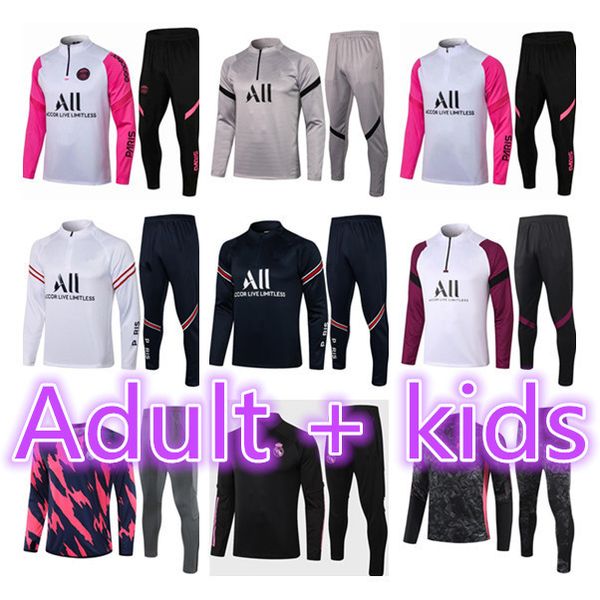 men 2021 + kids jogging football training tracksuit kits 21 boys real madrid survetement foot soccer chandal futbol chándal sportswear, Black
men 2021 + kids jogging football training tracksuit kits 21 boys real madrid survetement foot soccer chandal futbol chándal sportswear, Black