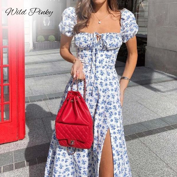casual dresses wildpinky vintage summer dress women short puff sleeve flroal print ruched party high split long drawstring vestidos, Black;gray
casual dresses wildpinky vintage summer dress women short puff sleeve flroal print ruched party high split long drawstring vestidos, Black;gray