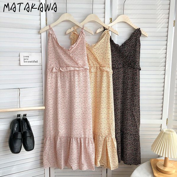 matakawa ruffle floral sleeveless dress for women spring korean sweet temperament cross robe v-neck chiffon suspender vestidos 210513, Black;gray
matakawa ruffle floral sleeveless dress for women spring korean sweet temperament cross robe v-neck chiffon suspender vestidos 210513, Black;gray