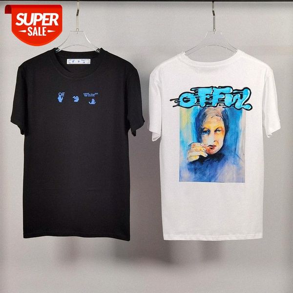 quality white oil painting back letter printing loose round neck short sleeves #ox39, White;black
quality white oil painting back letter printing loose round neck short sleeves #ox39, White;black