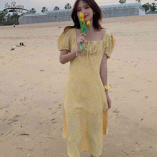 square collar long dress white summer french floral beach dress yellow printing party dress robe femme 14689 210518, Black;gray
square collar long dress white summer french floral beach dress yellow printing party dress robe femme 14689 210518, Black;gray