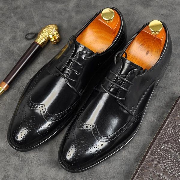 dress shoes british style genuine leather formal carved brogues pointed toe derby men's medallion wedding party oxfords am273, Black
dress shoes british style genuine leather formal carved brogues pointed toe derby men's medallion wedding party oxfords am273, Black