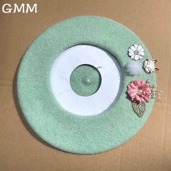 berets women girls handmade flower beret warm wool french painter hat artist cap winter hats female fashion walking beanies, Blue;gray
berets women girls handmade flower beret warm wool french painter hat artist cap winter hats female fashion walking beanies, Blue;gray