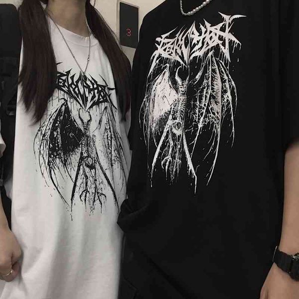 women's t-shirt y2k harajuku retro korean style black demon punk gothic anime print clothing plus size, White;black
women's t-shirt y2k harajuku retro korean style black demon punk gothic anime print clothing plus size, White;black