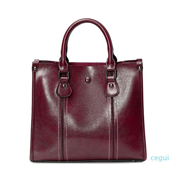 wine-red european and american simple retro oil wax pu tote handbag multifunctional large capacity elegant lady slant cross bag
wine-red european and american simple retro oil wax pu tote handbag multifunctional large capacity elegant lady slant cross bag