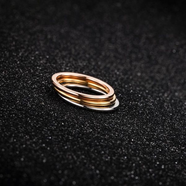 2021 new fashion brand stainless steel 3 ring ring 18k personality lovers gift friends exchange gifts, Silver
2021 new fashion brand stainless steel 3 ring ring 18k personality lovers gift friends exchange gifts, Silver