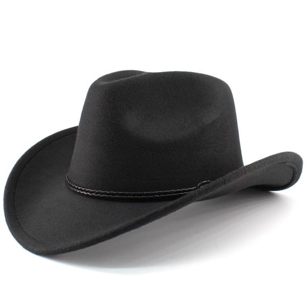 wide brim hats western cowboy woolen hat fedora jazz cap with strap beach sun couple big bowler, Blue;gray
wide brim hats western cowboy woolen hat fedora jazz cap with strap beach sun couple big bowler, Blue;gray