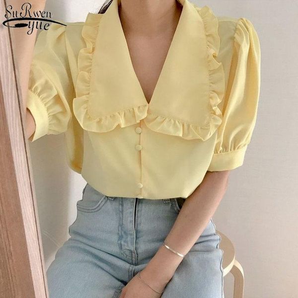 women's blouses & shirts sweet short white chiffon blouse women ruffled slim shirt korean chic puff sleeve womens blusas mujer 10196
women's blouses & shirts sweet short white chiffon blouse women ruffled slim shirt korean chic puff sleeve womens blusas mujer 10196