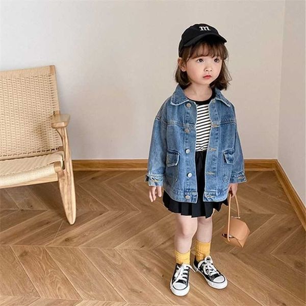 fall children's denim jackets casual boys girls long sleeve coats korean style kids outwears 211204, Blue;gray
fall children's denim jackets casual boys girls long sleeve coats korean style kids outwears 211204, Blue;gray