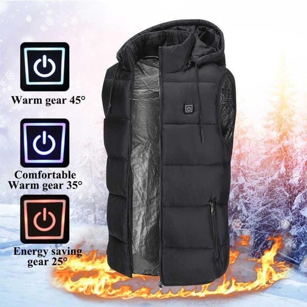 men's vests thermal colors 5v usb heating electric heated vest winter warm hooded jacket hat clothing temp control waistcoat men, Black;white
men's vests thermal colors 5v usb heating electric heated vest winter warm hooded jacket hat clothing temp control waistcoat men, Black;white