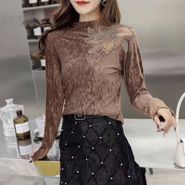 women's blouses & shirts black colorful flower puff shoulder mesh gigot sleeve skinny tee high collar women slim fit party club, White
women's blouses & shirts black colorful flower puff shoulder mesh gigot sleeve skinny tee high collar women slim fit party club, White
