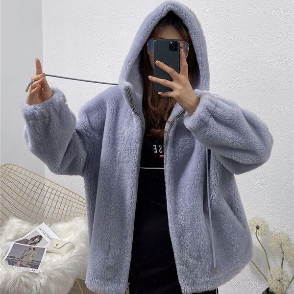 women's fur & faux women 2021 winter fashion sheep shearing coats female real lamb outwears ladies solid color slim hooded jackets, Black
women's fur & faux women 2021 winter fashion sheep shearing coats female real lamb outwears ladies solid color slim hooded jackets, Black