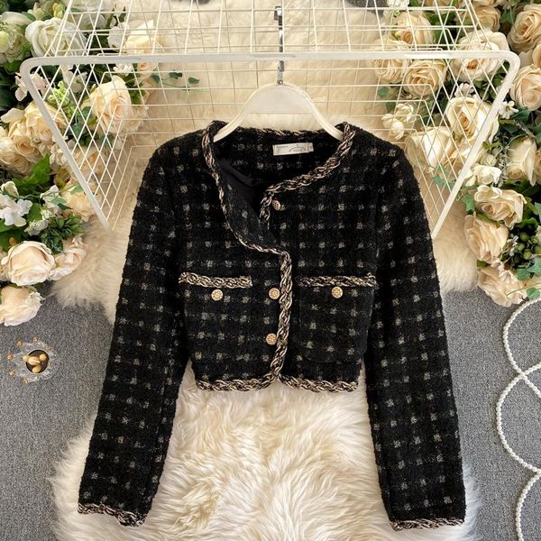 women's jackets autumn and winter women retro tweed casual loose soft short coat cardigan female luxury designed outerwear 186031, Black;brown
women's jackets autumn and winter women retro tweed casual loose soft short coat cardigan female luxury designed outerwear 186031, Black;brown