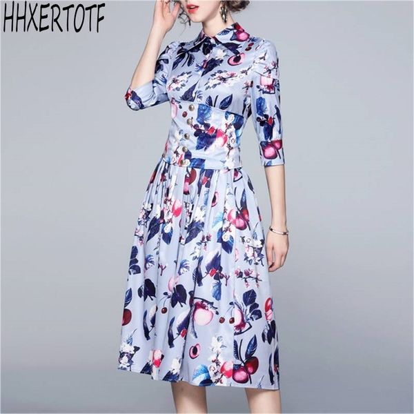summer designer runway dress half sleeve women's turn down collar hit color floral print vintage casual 210531, Black;gray
summer designer runway dress half sleeve women's turn down collar hit color floral print vintage casual 210531, Black;gray