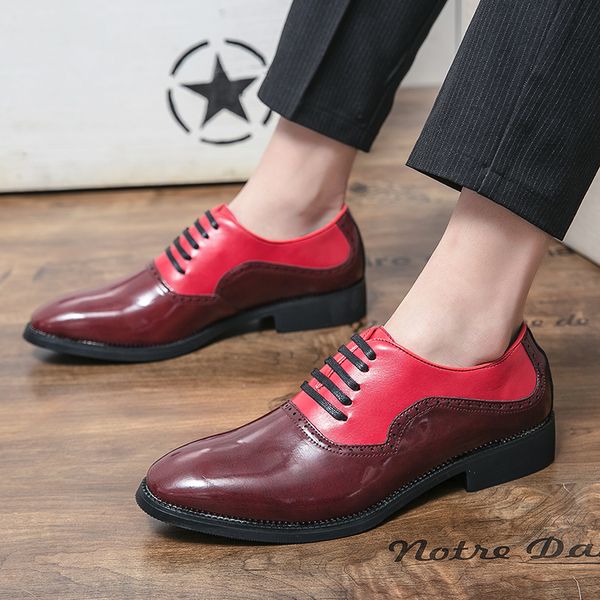 men's dress shoes lace up patent leather men wedding shoes black red oxfords shoes designer pointed toe man business footwear
men's dress shoes lace up patent leather men wedding shoes black red oxfords shoes designer pointed toe man business footwear