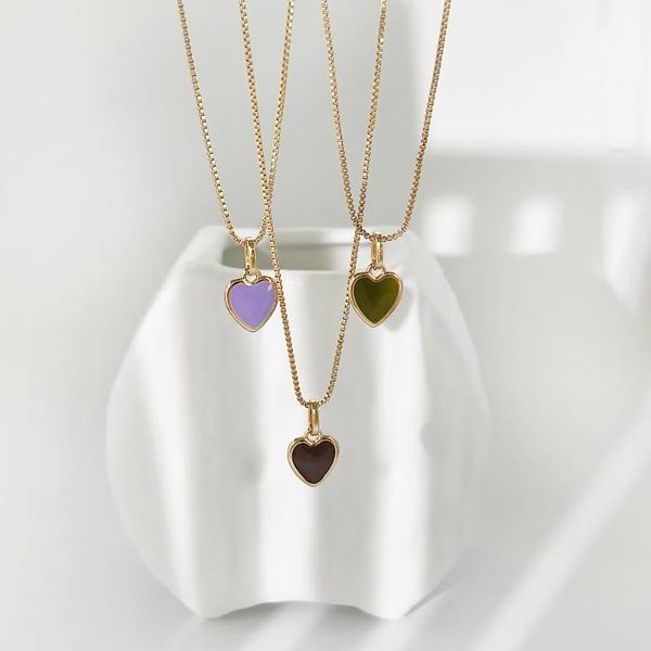 pendant necklaces 2021 enamel heart necklace for women simple fashion geometry box chain choker neck jewelry accessory gifts, Silver
pendant necklaces 2021 enamel heart necklace for women simple fashion geometry box chain choker neck jewelry accessory gifts, Silver