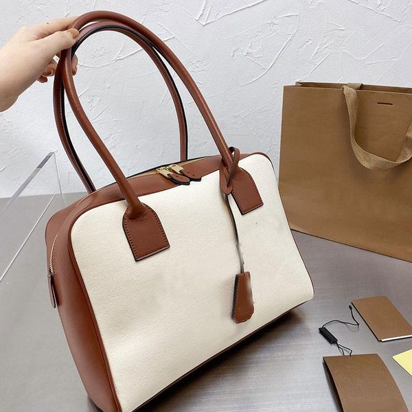women large pillow bag quality tote handbag shoulder zipper bags beibai canvas and textured brown stitching, Black;red
women large pillow bag quality tote handbag shoulder zipper bags beibai canvas and textured brown stitching, Black;red