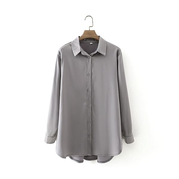 casual woman grey loose satin shirts spring fashion ladies soft basic button blouses female elegant oversized 210515, White
casual woman grey loose satin shirts spring fashion ladies soft basic button blouses female elegant oversized 210515, White