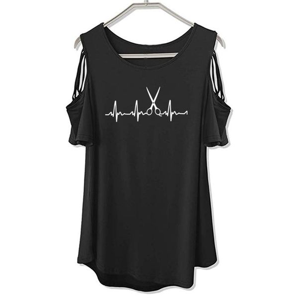 new summer heartbeat hairdresser t shirt women short sleeve girls tshirt barber t-shirt off shoulder hollow femme tee 210401, White
new summer heartbeat hairdresser t shirt women short sleeve girls tshirt barber t-shirt off shoulder hollow femme tee 210401, White