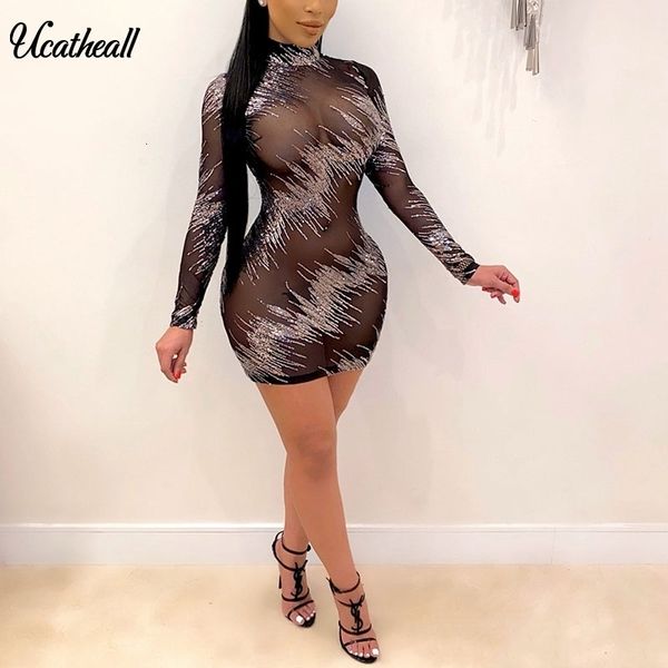 casual dresses women see through perspective long sleeve studded mini fashion sequins mesh party night out robes club outfits ipc9, Black;gray
casual dresses women see through perspective long sleeve studded mini fashion sequins mesh party night out robes club outfits ipc9, Black;gray