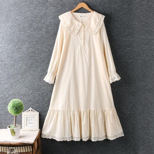 casual dresses 2021 japan style mori girl women dress lace turndown collar solid color cotton linen loose long sleeve, Black;gray
casual dresses 2021 japan style mori girl women dress lace turndown collar solid color cotton linen loose long sleeve, Black;gray