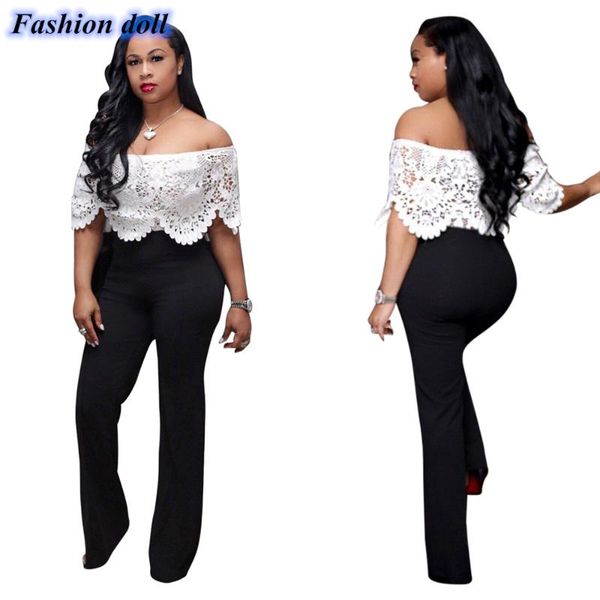 women's jumpsuits & rompers 2021 bodysuit tracksuit womens jumpsuit flare pants lace patchwork slim autumn overalls combinaison femme, Black;white
women's jumpsuits & rompers 2021 bodysuit tracksuit womens jumpsuit flare pants lace patchwork slim autumn overalls combinaison femme, Black;white