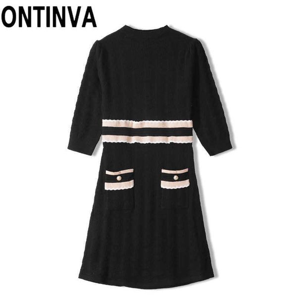 half sleeve black autumn winter sweater dress o neck knitted jumper with pocket beading ladies retro stripe knitwear dresses 210527, Black;gray
half sleeve black autumn winter sweater dress o neck knitted jumper with pocket beading ladies retro stripe knitwear dresses 210527, Black;gray