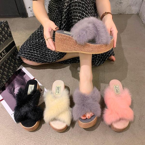 slippers fur cross women wedge platform flip flops soft comfortable casual shoes outdoor ladies 2021, Black
slippers fur cross women wedge platform flip flops soft comfortable casual shoes outdoor ladies 2021, Black